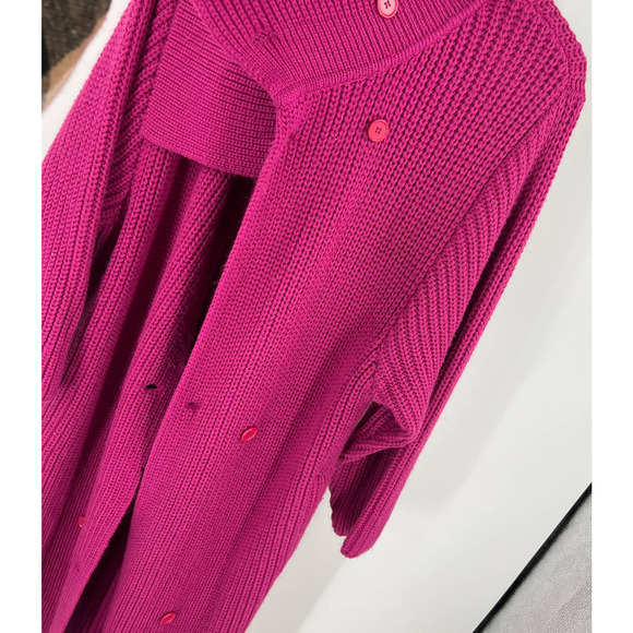 Vintage Together! Chunky Long Knit Sweater Cowl Neck Button Women 40 Medium - Picture 12 of 15